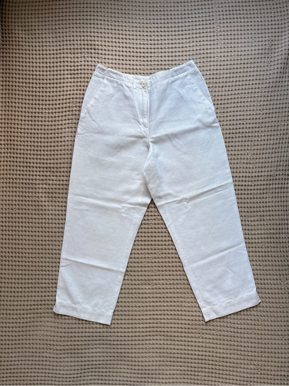 Women’s White Linen-Blend Pants
